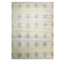 9'4'' x 13'3'' Handmade 100% Wool Ikat Modern Oriental Area Rug Light Blue