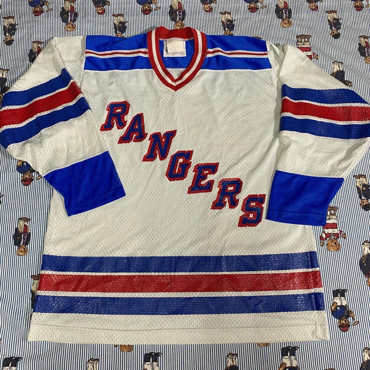 Vintage Gerry Cosby New York Rangers Hockey Jersey 1990-1999 White