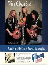 Aerosmith Brad Whitford Tom Hamilton Joe Perry 1994 Gibson Les Paul Guitar ad