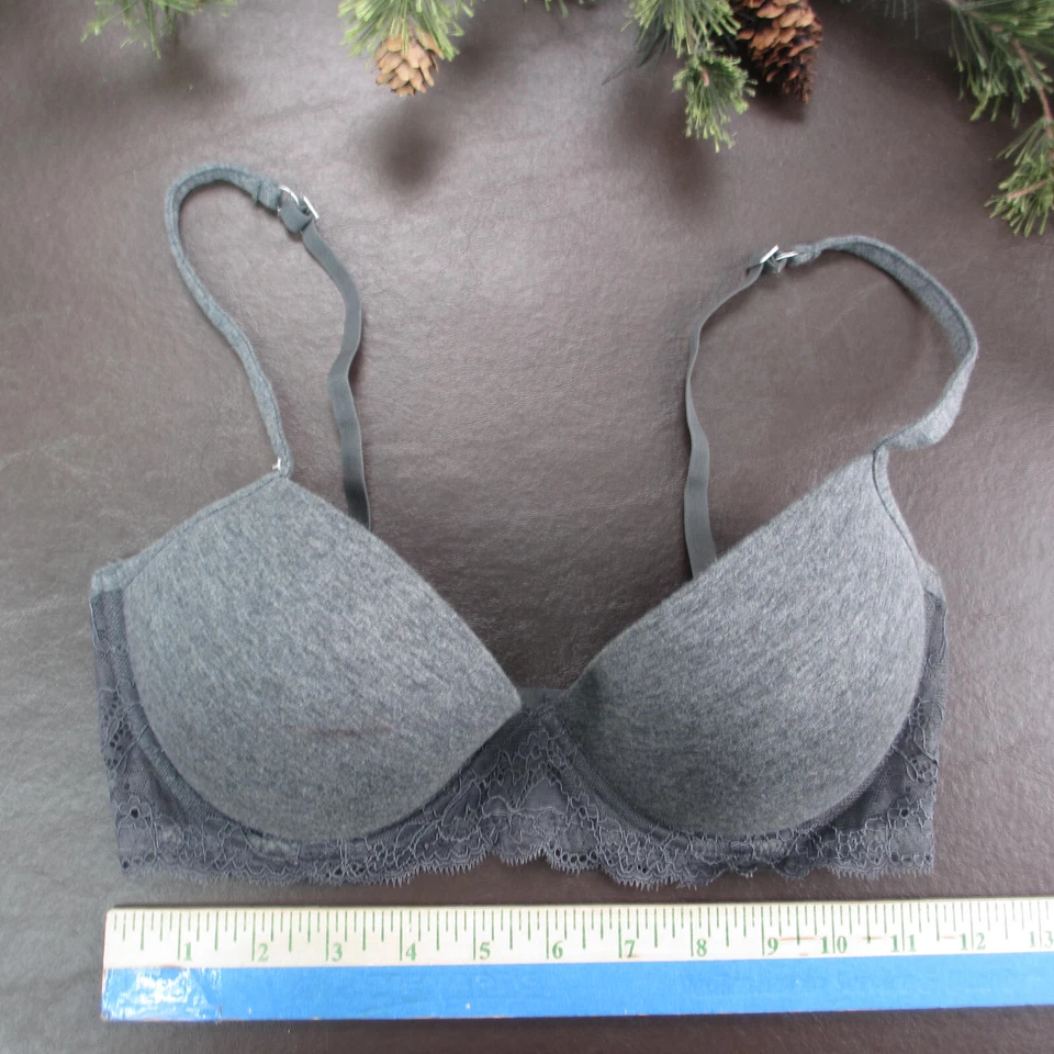 Sujetador Gilligan & O'Malley 34D Gris Acolchado Con Aros Cierre Ajustable Espalda * Foto 2 de 4