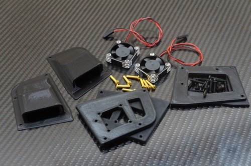 Functional Side Window Air Intake Scoops Dual Fan Upgrade For Traxxas X-MAXX - Picture 13 of 14