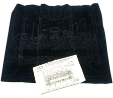 Tri-chem Liquid Embroidery Vintage Last Supper on 17" x 21" Black Velvet #1727