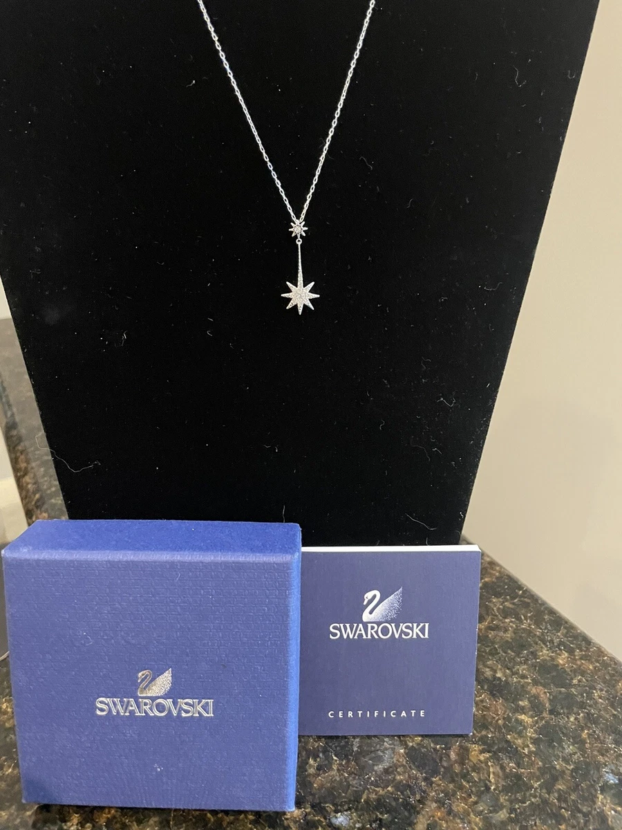 SWAROVSKI Swan Signed Crystal Star Fizzy Necklace NIB eBay