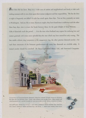 1942 De Beers Consolidated Mines Ad: Ornaments of the Fortunate Gentlewoman-Wife