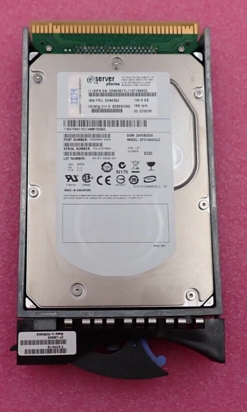 IBM 146GB 15K Ultra320 U320 SCSI 3.5" Hot-Swap Hard Drive HDD 03N6352 03N6351 - Image 2 of 4