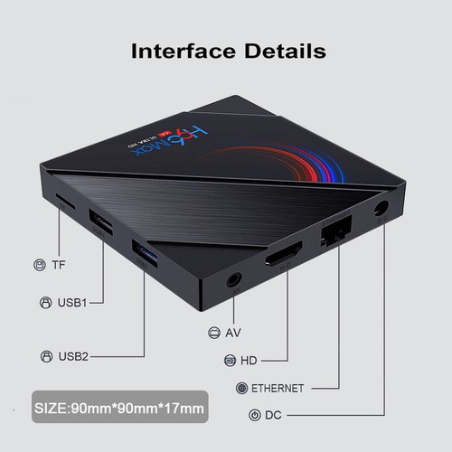H96 Max Android 10 TV Box Allwinner H616 Quad Core 6K 4G 32/64G Wifi H.265 BT4.0 - Photo 6/18