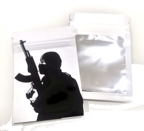 25x B&W Mylar Zip Lock Smell Proof Food Bags 7x10cm Windowed Reusable - 第 1/2 張圖片
