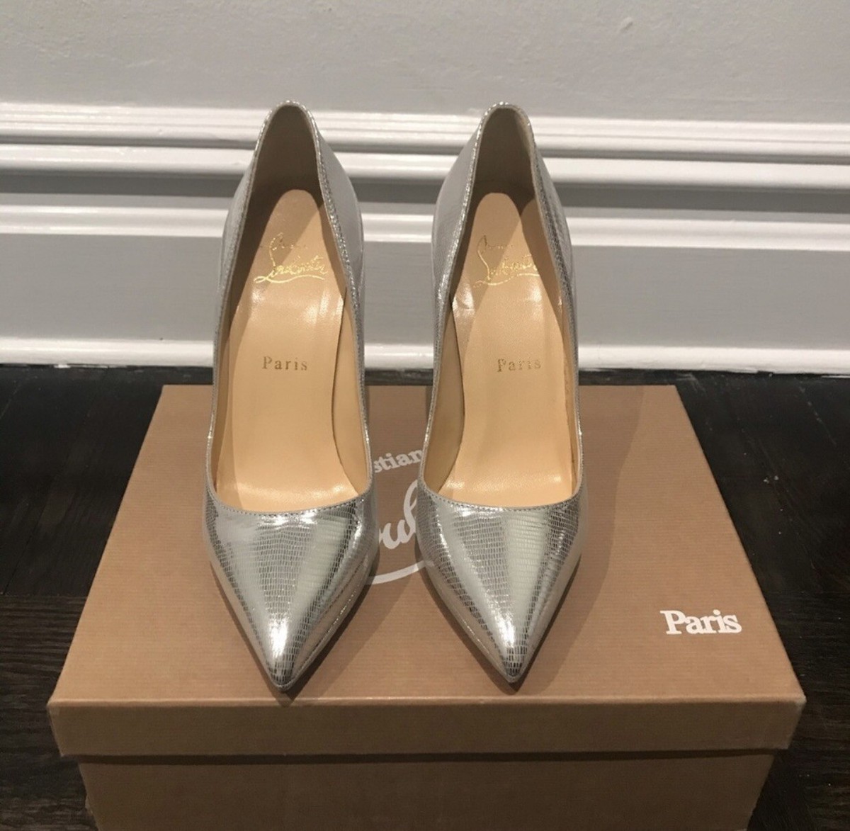 Christian Louboutin☆PIGALLE PLATO Christian Louboutin Pigalle Plato Nude Patent Leather EU 37