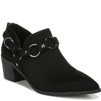 Carlos by Carlos Santana Pointer Toe Block Heel Ankle Booties Black Size 7