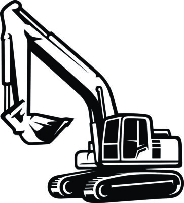 Excavator Style #4 Die Cut Vinyl Decal Transfer Sticker Premium Quality Vinyl