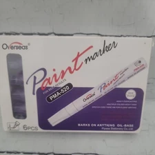 Black Paint Markers Pens Single Color 6 Pack Permanent purple 