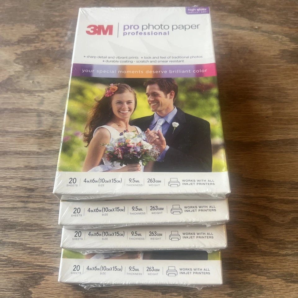 Vintage NEW 3M Professional Photo Paper 4"x6" 20 Sheets 4 Packs (80 Sheets) - Image 4 of 4