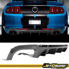 Fits 13-14 Mustang GT500 2-Door Rear Lip Diffuser Carbon Fiber Print PP + V2 Fin