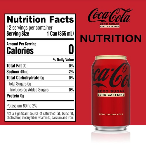 Coca-Cola Zero Caffeine-Free Soda, 12 Fl Oz (pack of 12) - Picture 8 of 8
