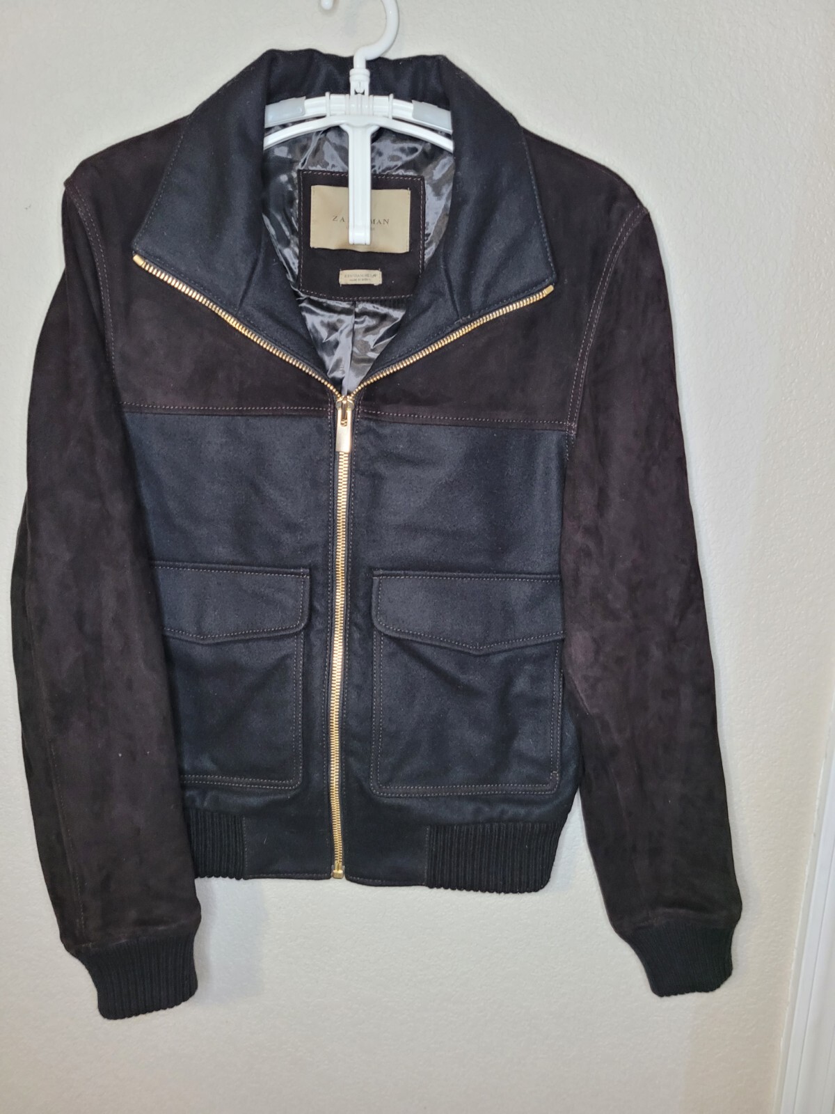 RARE ZARA MAN LIMITED EDITION BLACK GOAT LEATHER JACK… Gem