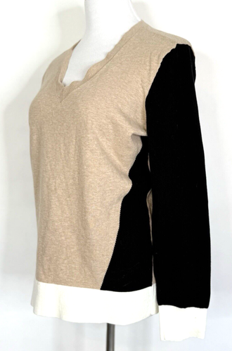 Maglione donna Ann Taylor Loft taglia XL 100% cotone blocco colore scollo V classico - Foto 9 di 12