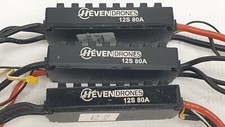 LOT OF 3 – Heven Drones 12S 80A Electronic Speed Controllers (ESC)