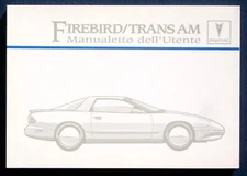 Owner's Manual * Manualetto 1995 Pontiac Firebird Trans Am (Ital.)