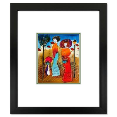 Moshe Leider, Framed Original Mixed Media Watercolor Painting, Hand Signed