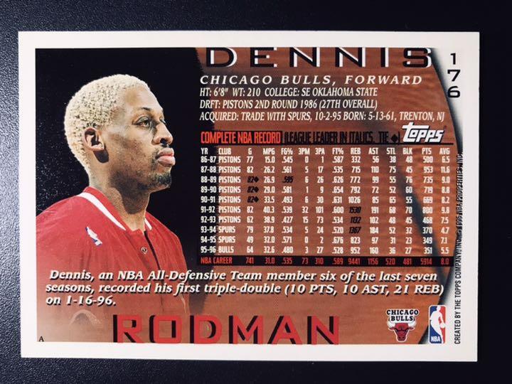 その他 NBA 50topps 1996-97#176dennis rodman+1sc NBA 50topps 1996-97#176dennis rodman+1sc