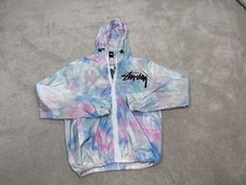 Stussy Jacket Womens Medium Tye Dye Windbreaker Hooded Nyc Tokyo Ladies