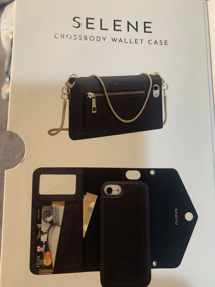 HABITU Selene Crossbody Wallet Magnetic Case Mirror iPhone 6 / 7 / 8 / SE Black - Image 2 of 4