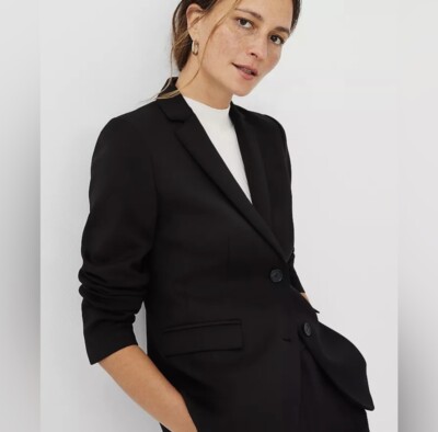 Ann Taylor Knit Blazer Black Size