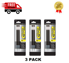 3 Pack G2, Gel Ink Refill for Rolling Ball Pens, Fine Point,0.7mm Black