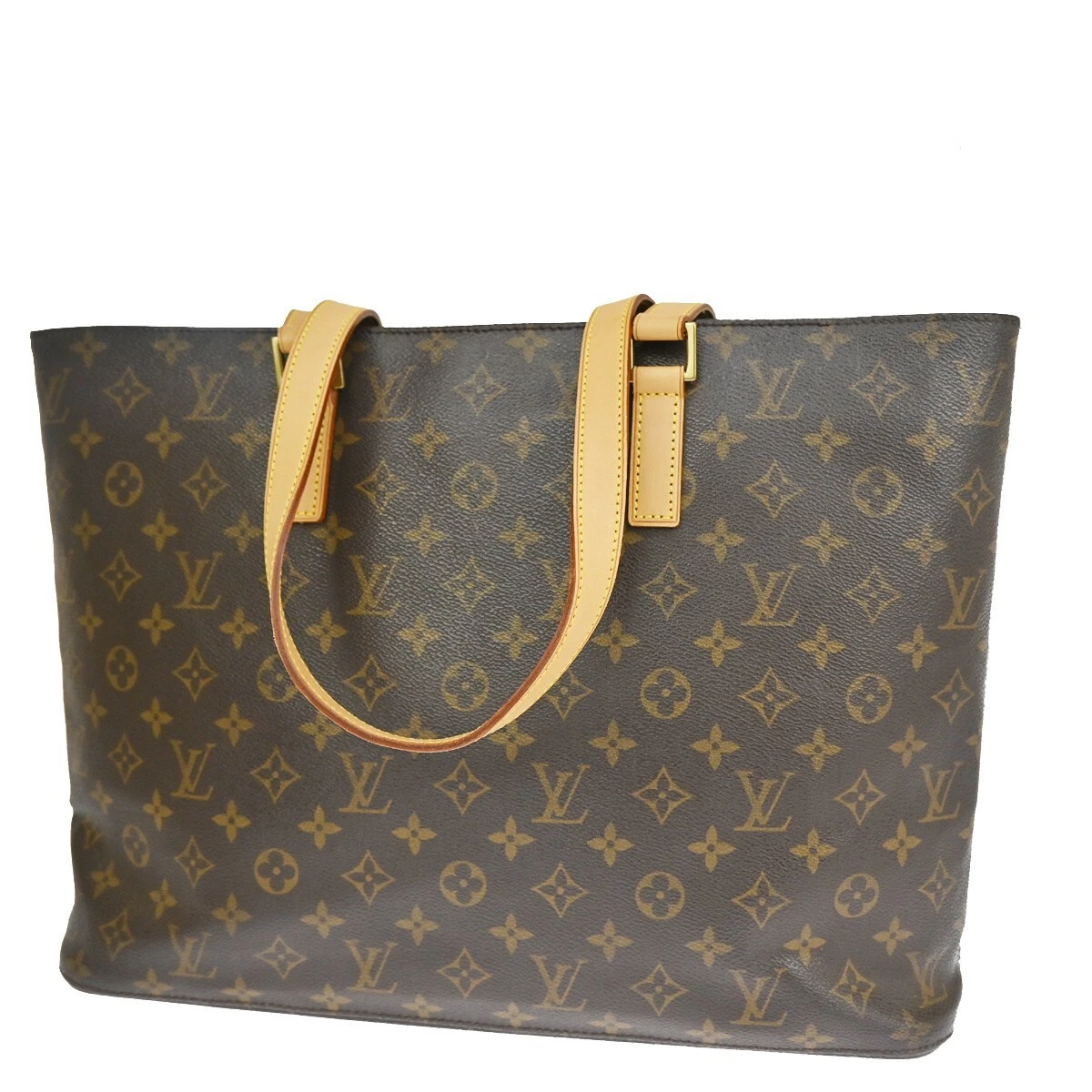 LOUIS VUITTON Logo Luco Shoulder Tote Bag Monogram Leather Brown M51155  86YB988