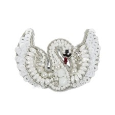 DIY Jewelry Making Beading kit Swan Brooch Bead Embroidery Pin Needlepoint