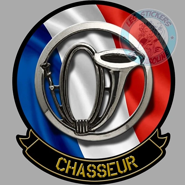 STICKER ARMEE DE TERRE FRANÇAISE CHASSEUR MILITAIRE INSIGNE REGIMENT CORPS CD155