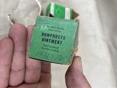 Humphrey's Ointment Bottle Box & paperwork empty bottle vintage - Picture 11 of 12