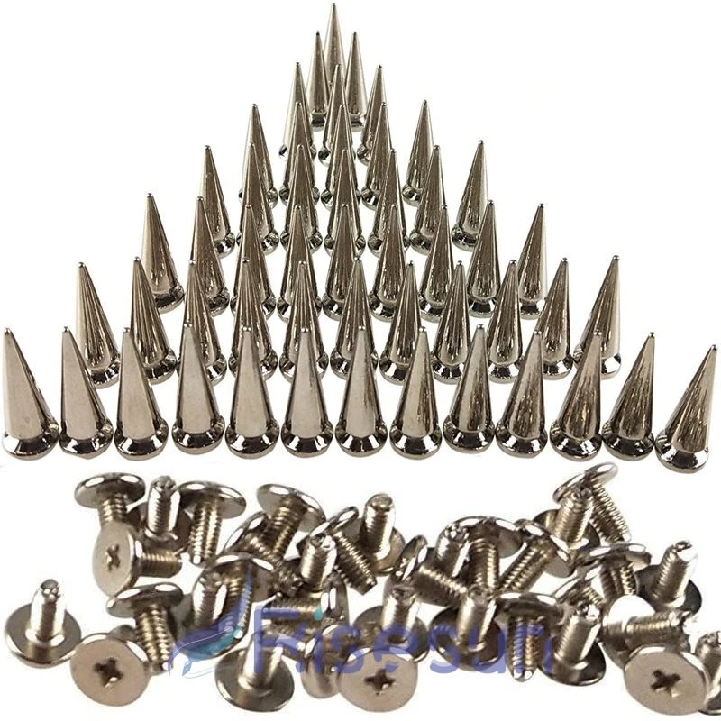 100-1000x Cono Punk Picos de Metal Remaches Tachuelas Tornillo Hágalo Usted Mismo Ropa Chaqueta Cuero Foto 4 de 4