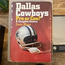1970 1st Edition Signed Sam Blair Dallas Cowboys Pro Or Con Football History 60s