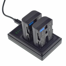 2 batterie + caricatore sottile per Sony Alpha SLT-A99 II /SLT-A77 II /SLT-A68 NP-FM500H