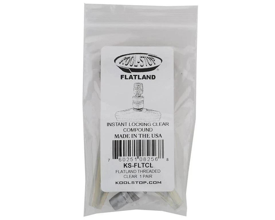 Pastillas de freno BMX Kool-Stop FLATLAND ROSCADAS para FRENADO INSTANTÁNEO EXTREMO * TRANSPARENTES Foto 2 de 3