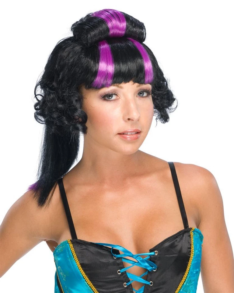 Peluca punk negra y morada Foto 2 de 2