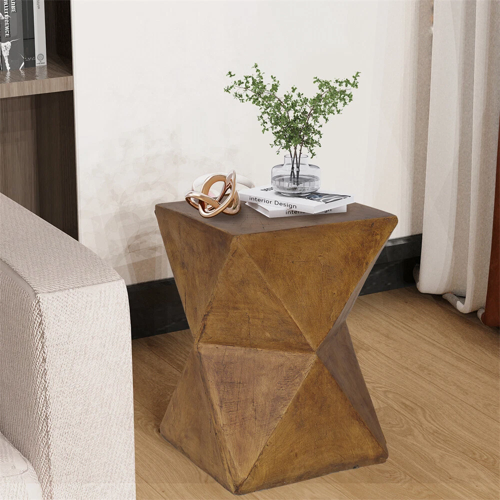Geometry Art Side Table Lightweight Concrete Accent Table Bedside Coffee Table