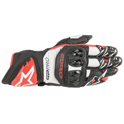 Alpinestars GP PRO R3 Black White Red Glove Leather Motorcycle