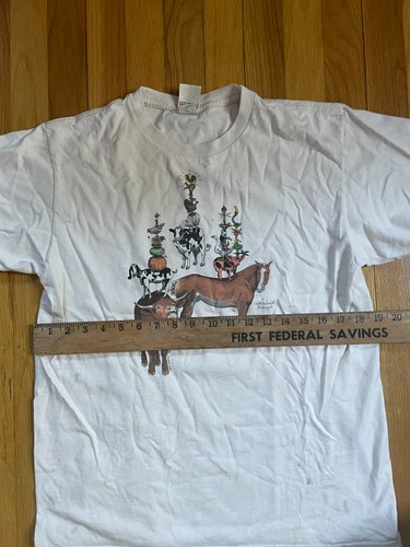 VTG 2004 Liberty Graphics T-Shirt S Organic Cotton Barn Animals - Picture 7 of 10