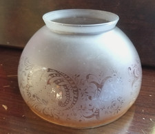 4" / 7" Fitter Frosted Satin Etched Glass Lamp Shade Clear Filigree FS511I Vtg