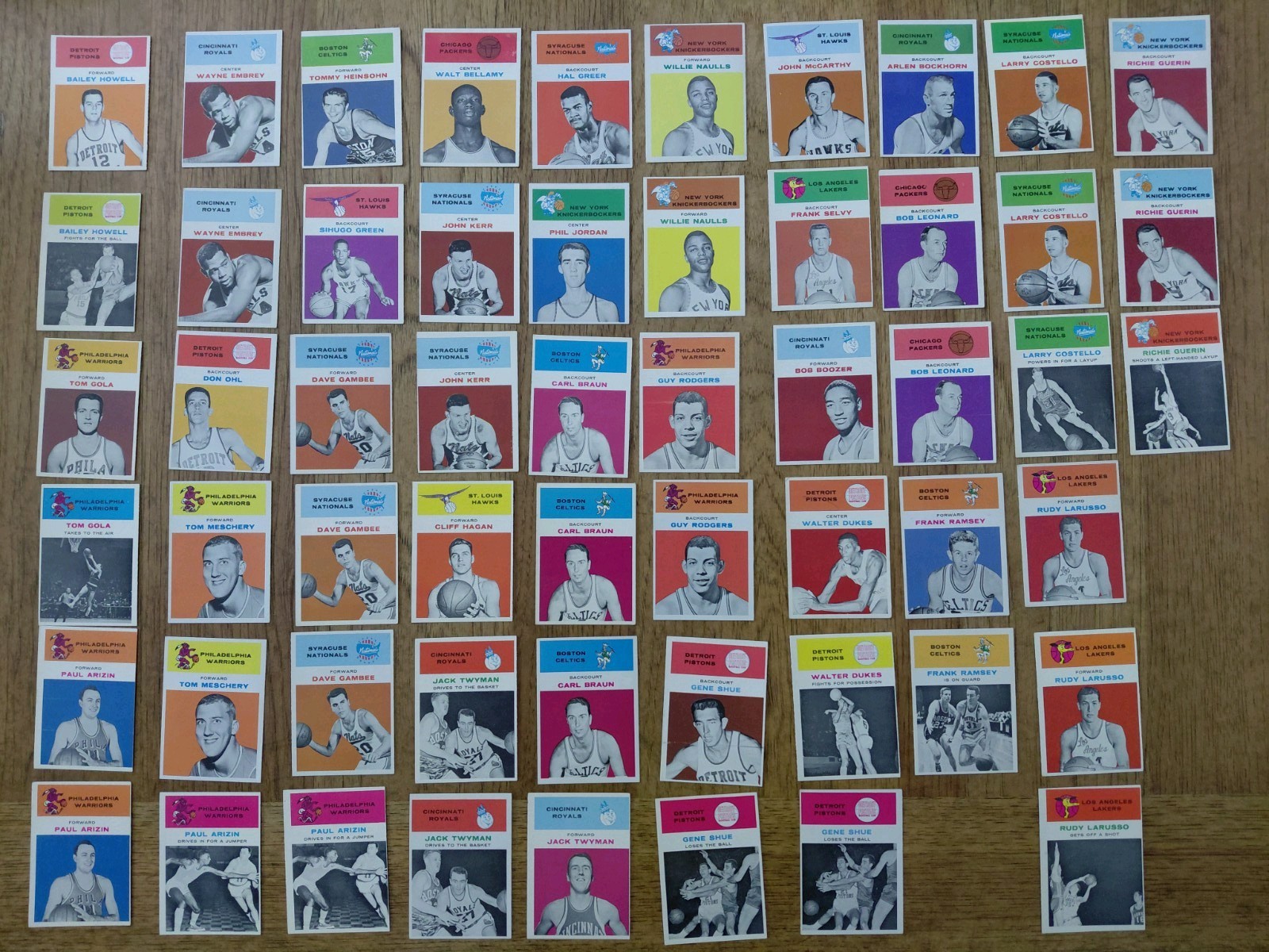 1961-62 Fleer 56 card lot - Greer, Bellamy, Heinsohn, Guerin, Arizin, Howell