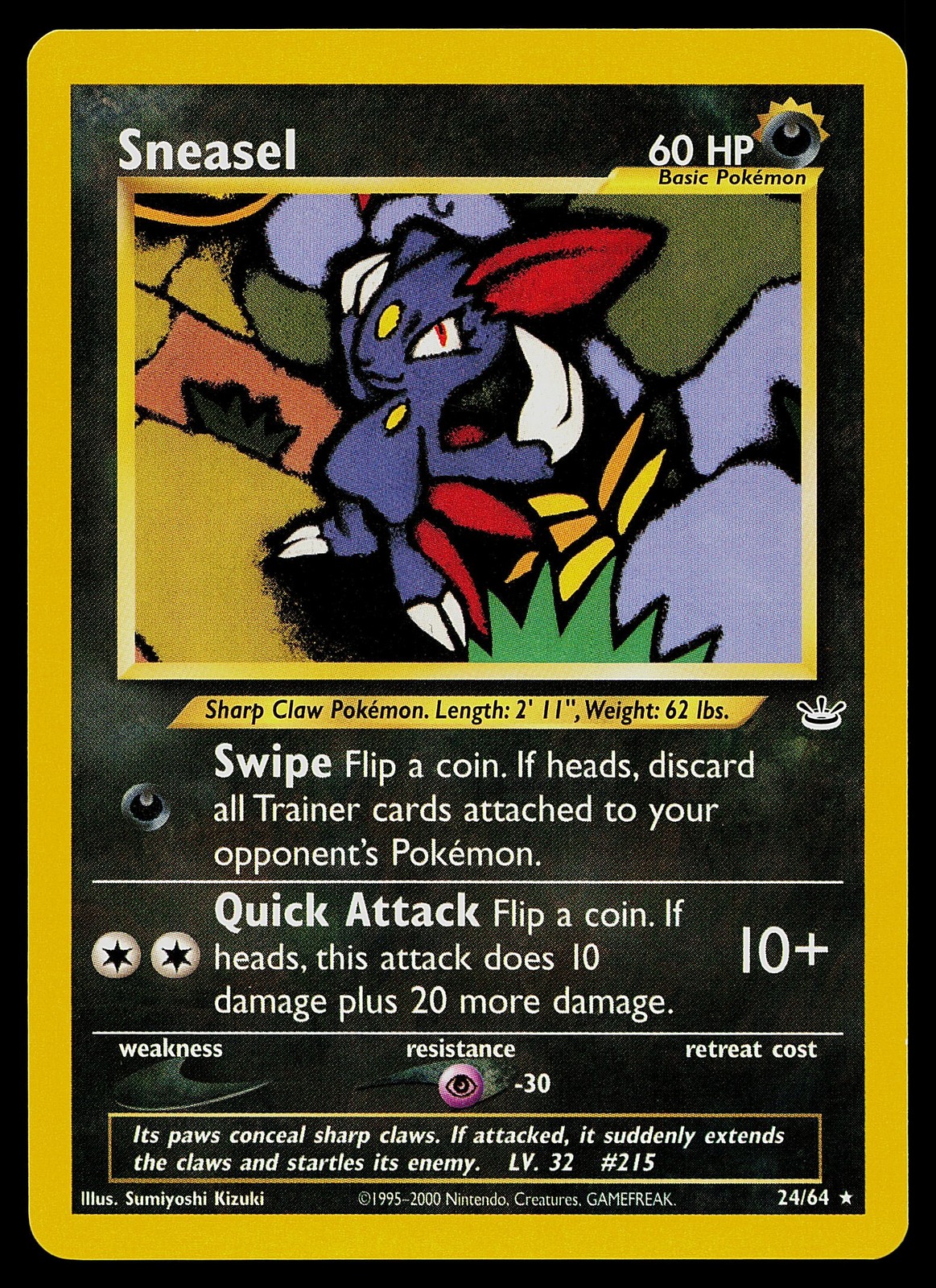 Pokemon Card - Sneasel Neo Revelation 24/64 Rare