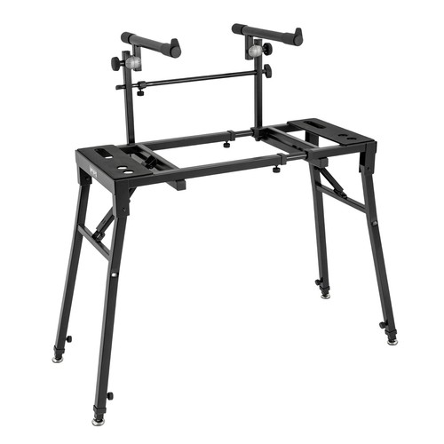 Keyboardständer DJ Workstation Tischplatte Klavierhalter 2 Ebenen Doppel Studio Halterung - Bild 18 von 24