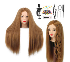 Mannequin Head 100 Real Hair Styling Training 26"-28" Manikin Cosmetology Hairs