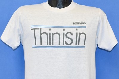 vintage 80s IMPRA FINE LINE OF EXCELLENCE THIN IS IN SOFT WHITE t-shirt MEDIUM M