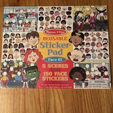 Melissa  Doug Reusable Sticker Pad Face It New 5 Scenes 150 Face Stickers 9103