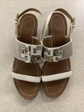 Tory Burch Lowell Logo City Sandal Natural/Ivory Size 9