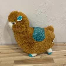 Kellytoy 12" Llama Alpaca with Saddle Plush Stuffed Animal Toy Brown Teal