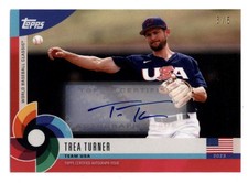 2023 Topps World Baseball Classic Global Stars Autographs Red Trea Turner 3/5